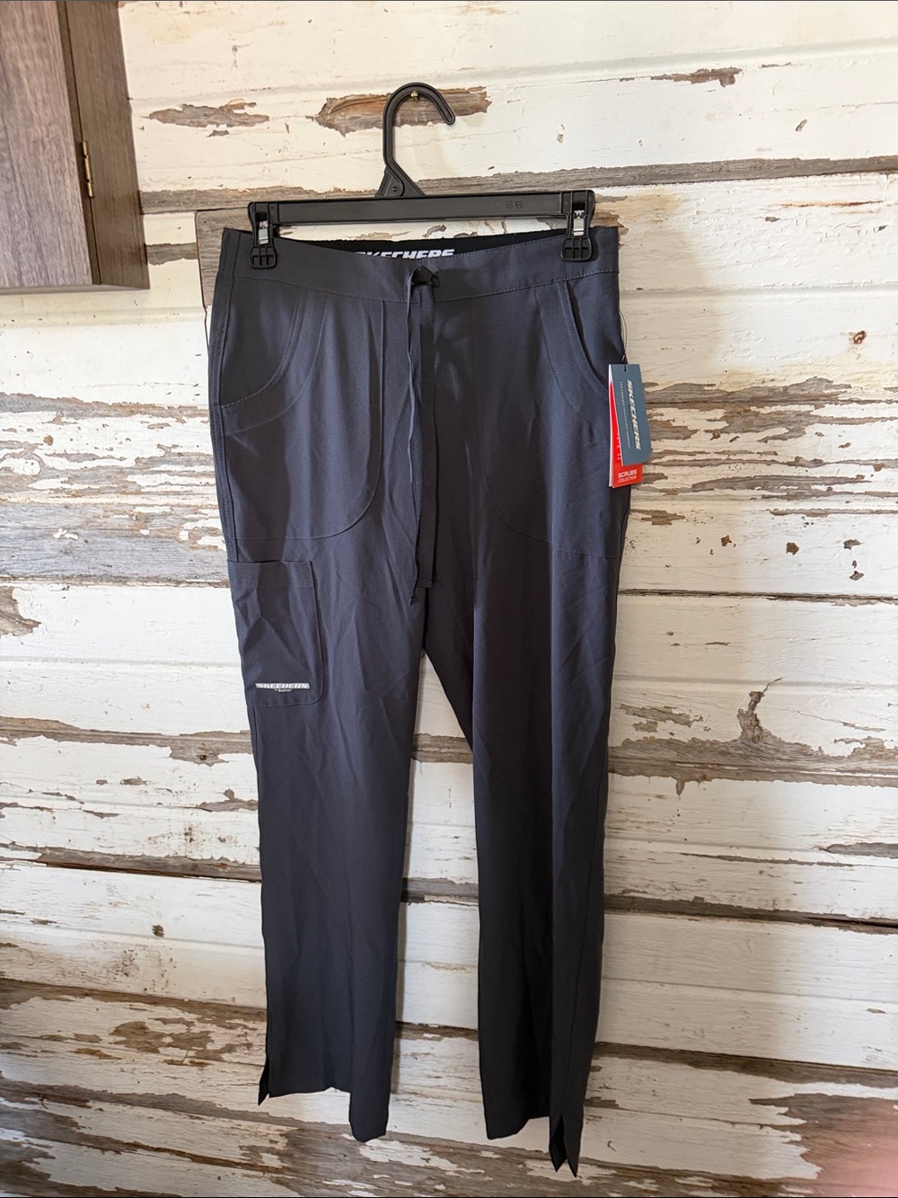 Women’s Charcoal Drawstring Track Joggers with Pockets scrub pants